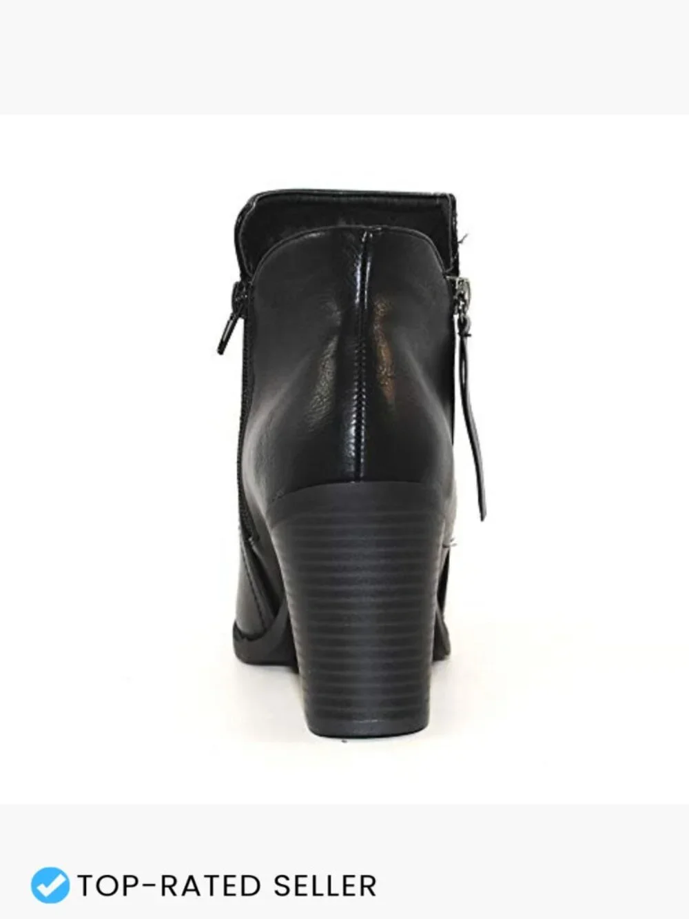 Ankle Booties Side Zip Chunky Heel Faux Suede Casual